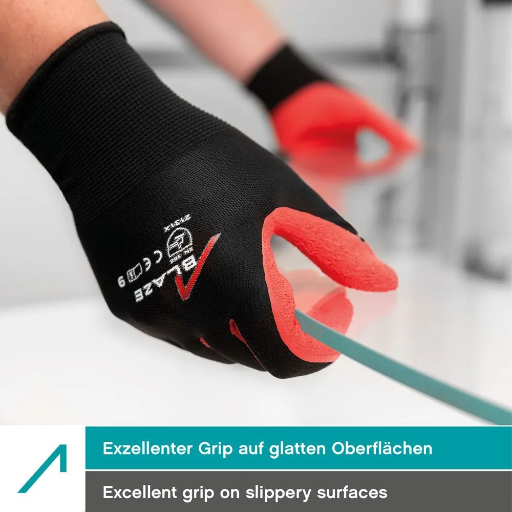 ACE Blaze Arbeitshandschuhe 10 Paar Latex Größe 08-M