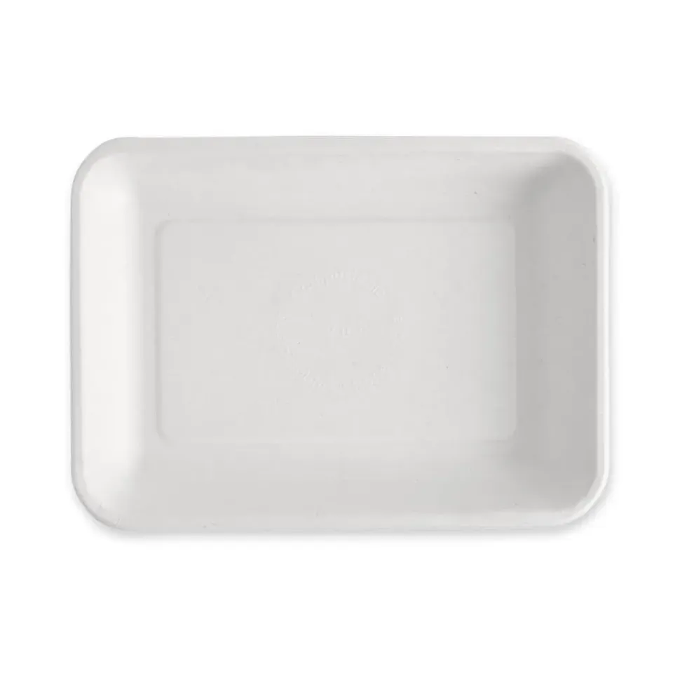 NatureStar Foodtrays Zuckerrohr weiß 22,5cm 500 Stück rechteckig