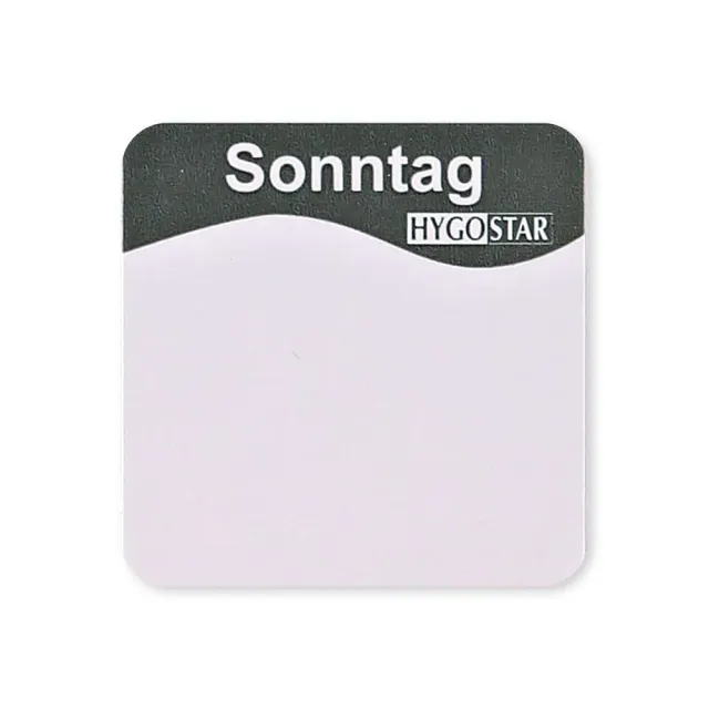 Hygostar Tagesetiketten Sonntag 25x25mm 12 Rollen abziehbar
