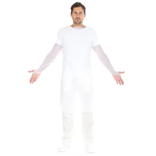 Hygostar Hygiene-Kittel XL weiß 100 Stück CPE Daumenloch