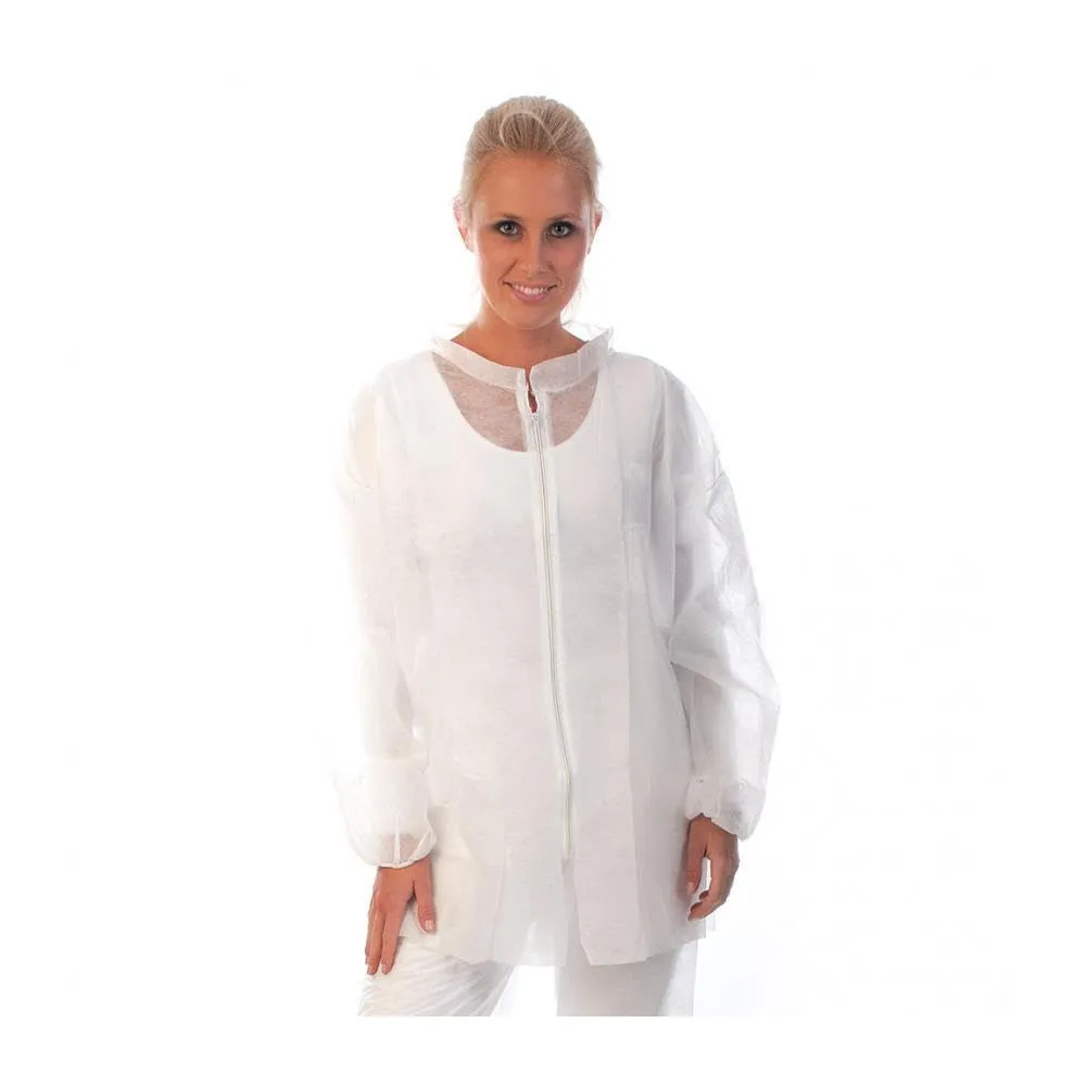 Hygostar Jacke Einweg XXL 86cm weiß PP 50 Stück