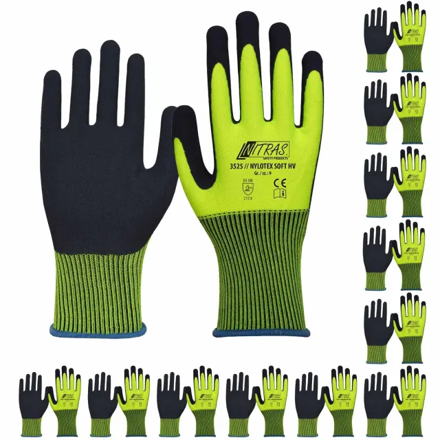 Nitras Nylotex Soft HV 3525 Handschuhe Gelb 12 Paar