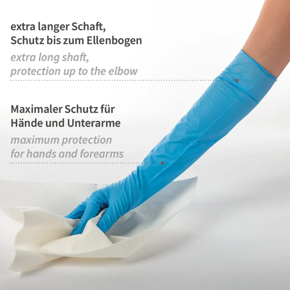 Hygostar Extra Safe Superlong Nitrilhandschuhe M 500 Stück 50 cm