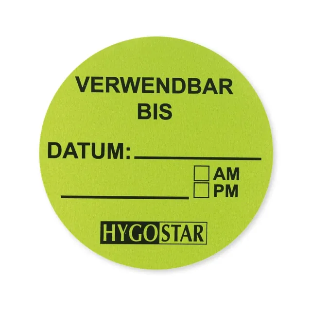 Hygostar Etiketten Verwendbar bis grün 6 Rollen selbstklebend