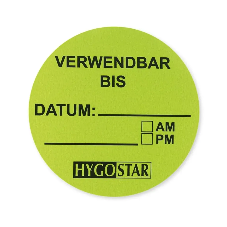 Hygostar Etiketten Verwendbar bis grün 6 Rollen selbstklebend