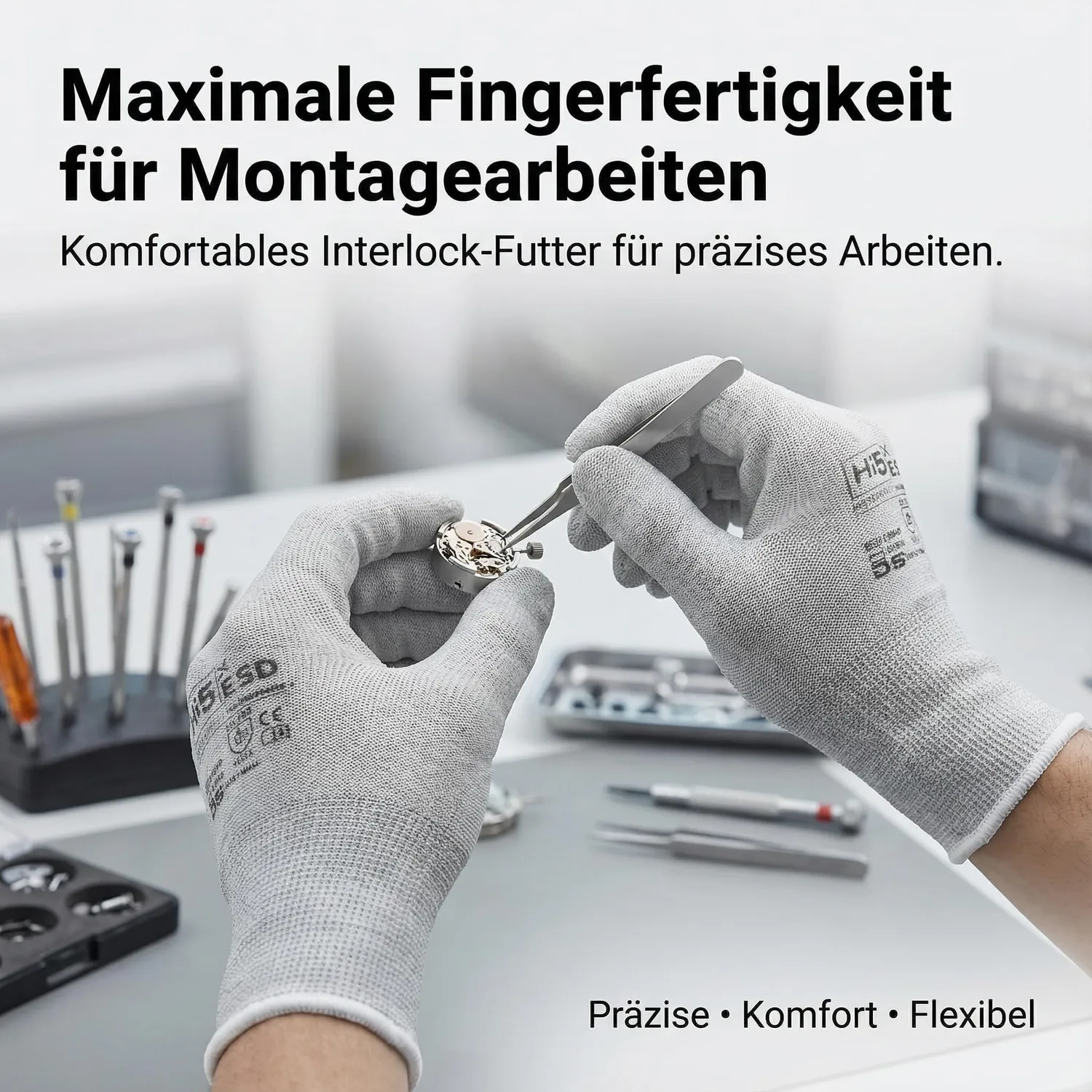 Hi5 X-ESD HI571 Arbeitshandschuhe M 3 Stück ESD weiß