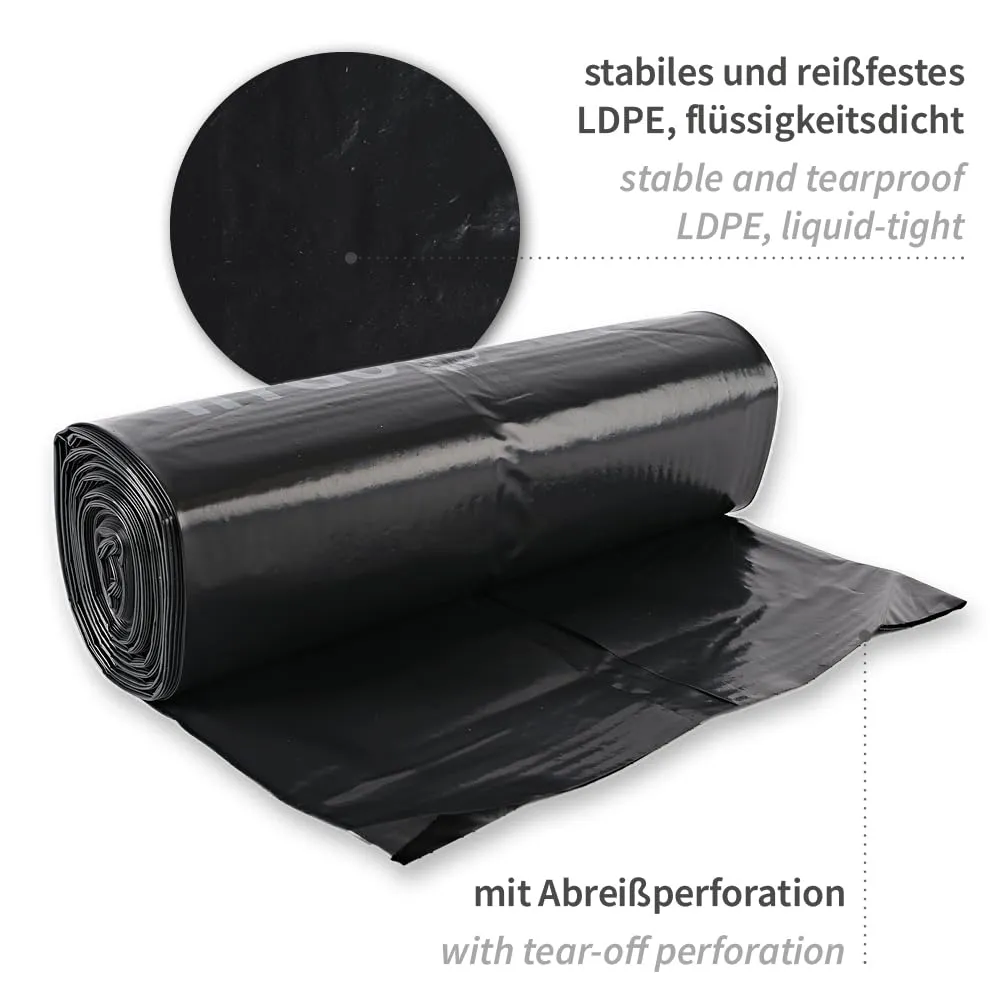 Hygoclean Premium Müllsäcke 120l schwarz 100 Stück 80my