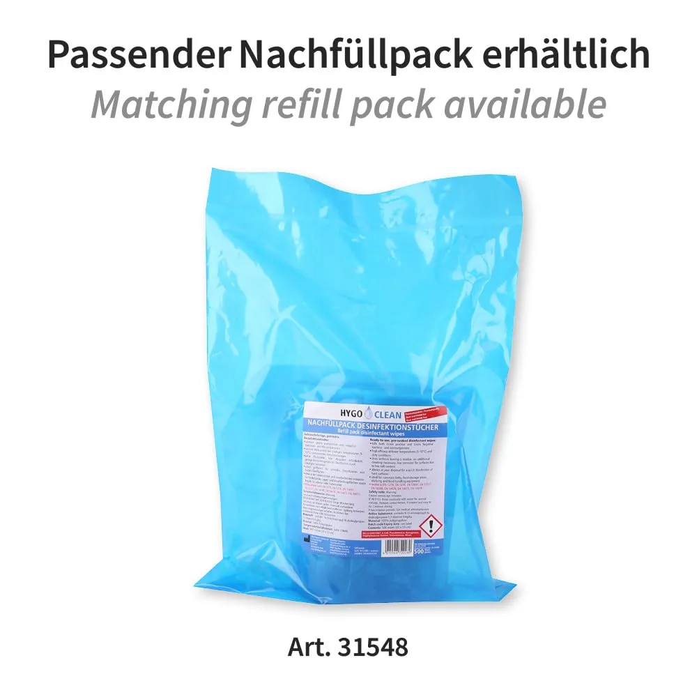 Hygoclean Desinfektionstücher L blau 500 Stück alkoholfrei