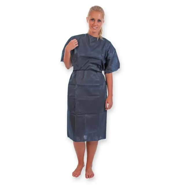 Hygostar Patientenkittel PP blau XL 50 Stück hinten offen
