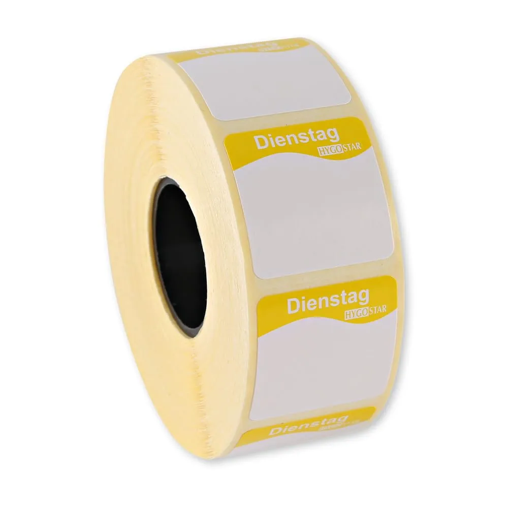 Franz Mensch Hygostar Tagesetiketten Dienstag Etiketten 25x25mm 12 Rollen