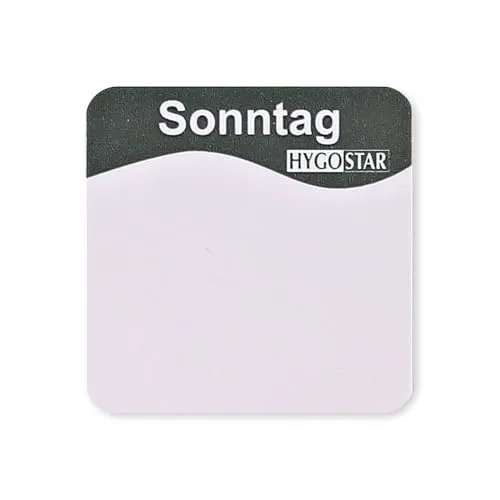 Hygostar Tagesetiketten Sonntag 25x25mm 12 Rollen abziehbar