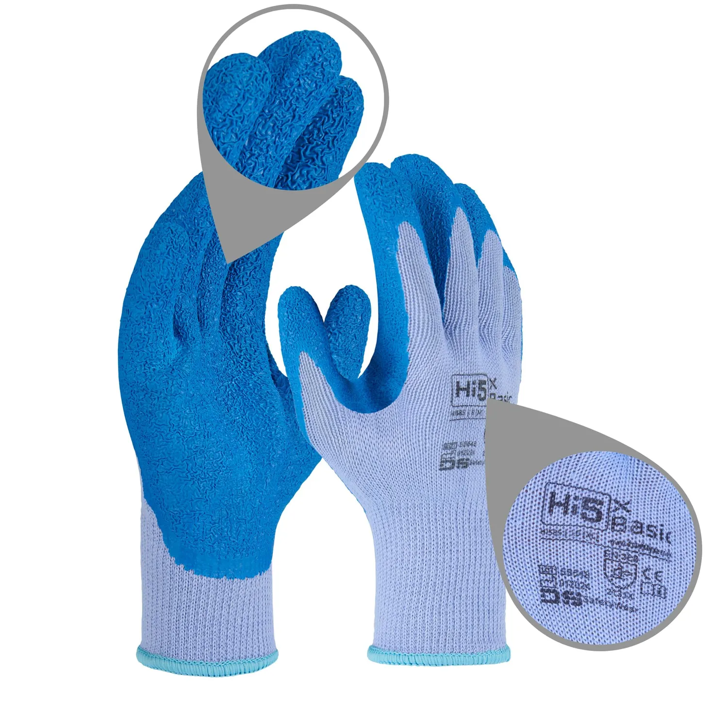 Hi5 X-Basic HI585 Arbeitshandschuhe M 3 Stück Latex-Grip