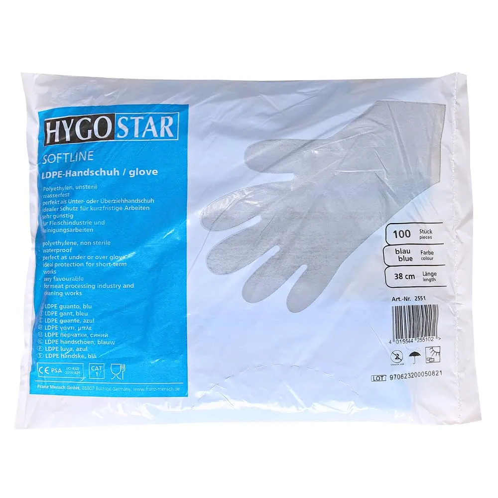 Hygostar Softline LDPE-Einmalhandschuhe blau 5000 Stück schwer
