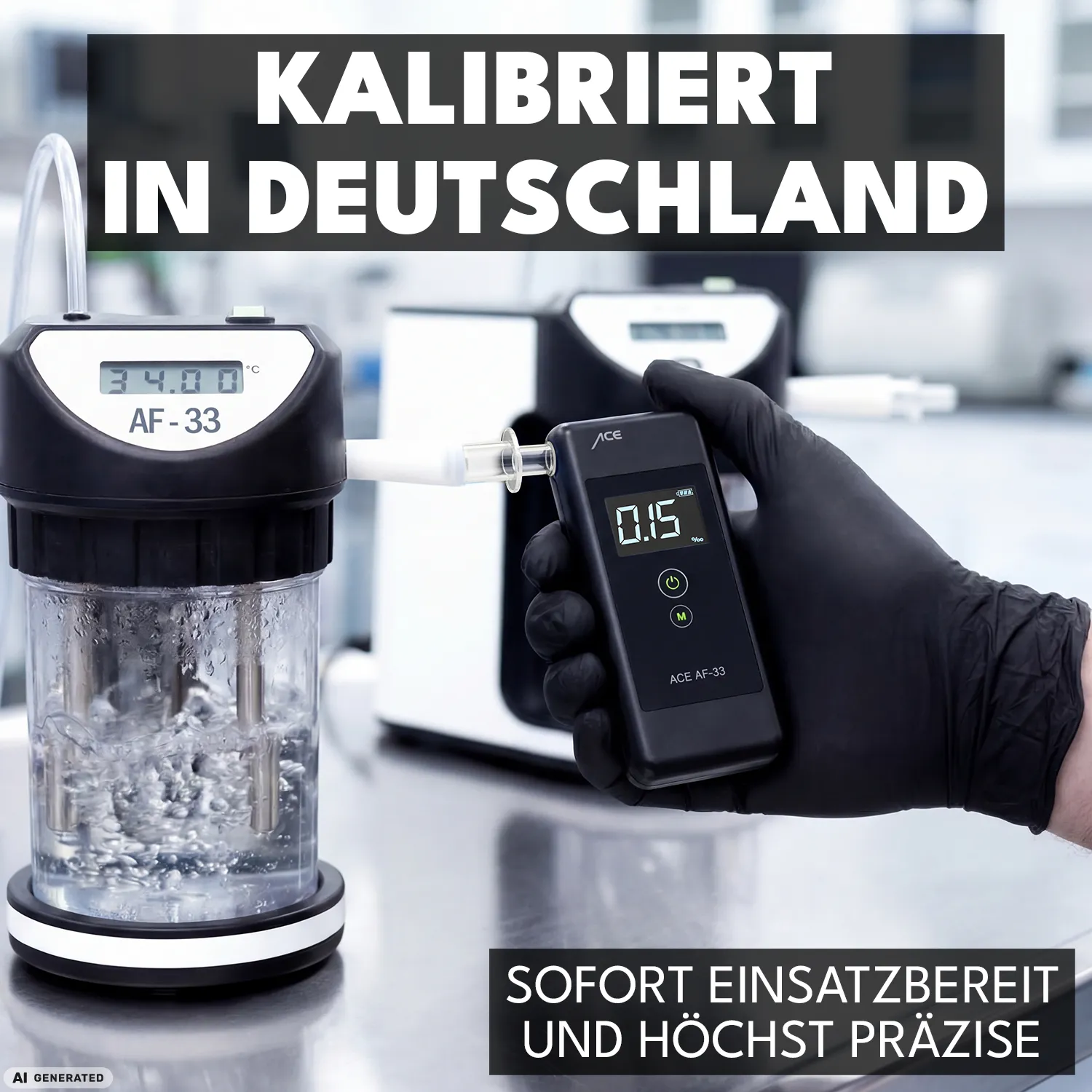 ACE AF-33 Alkotester mit 25 Mundstücken elektrochemisch