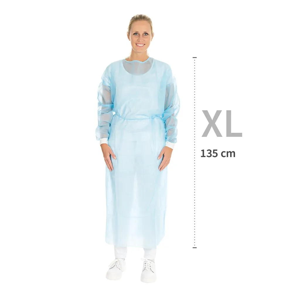Franz Mensch Hygostar Vlieskittel blau XL 135cm 100 Stück PP/PE