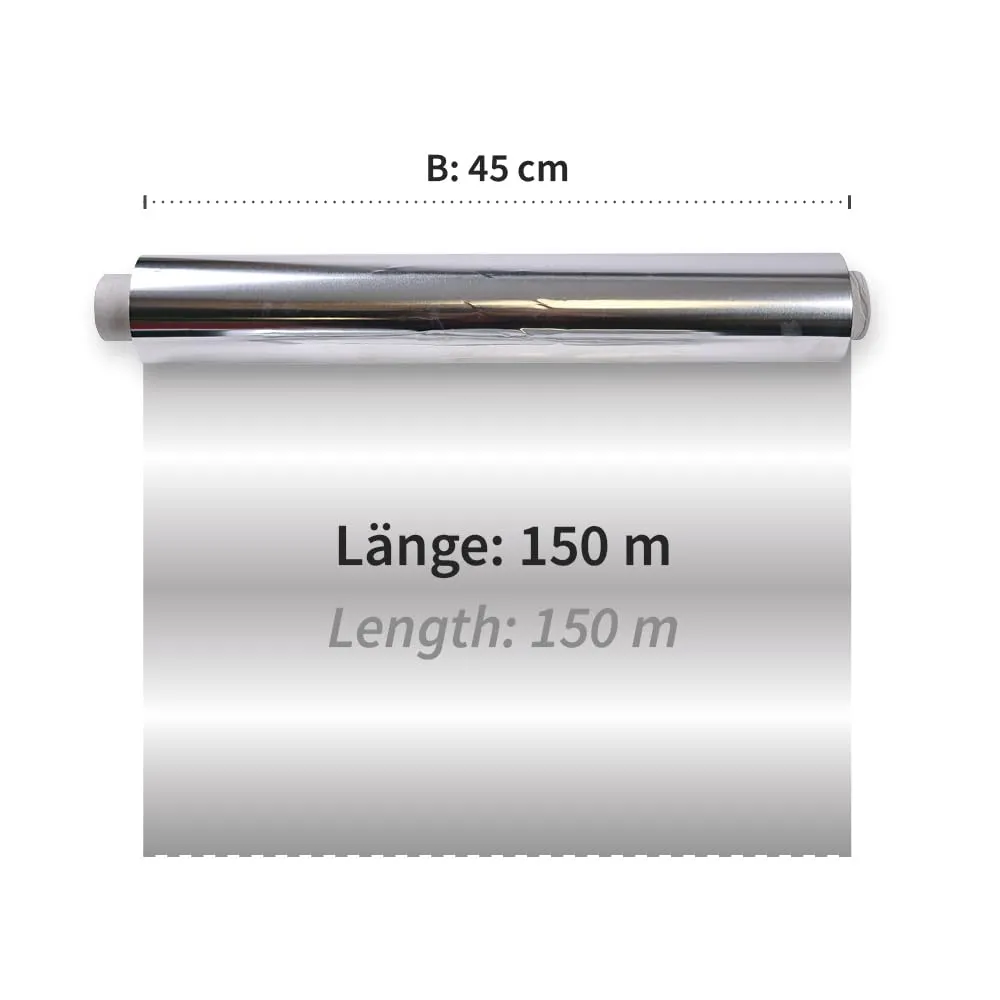 Hygostar Aluminiumfolie 150mx45cm silber 4 Stück 11my