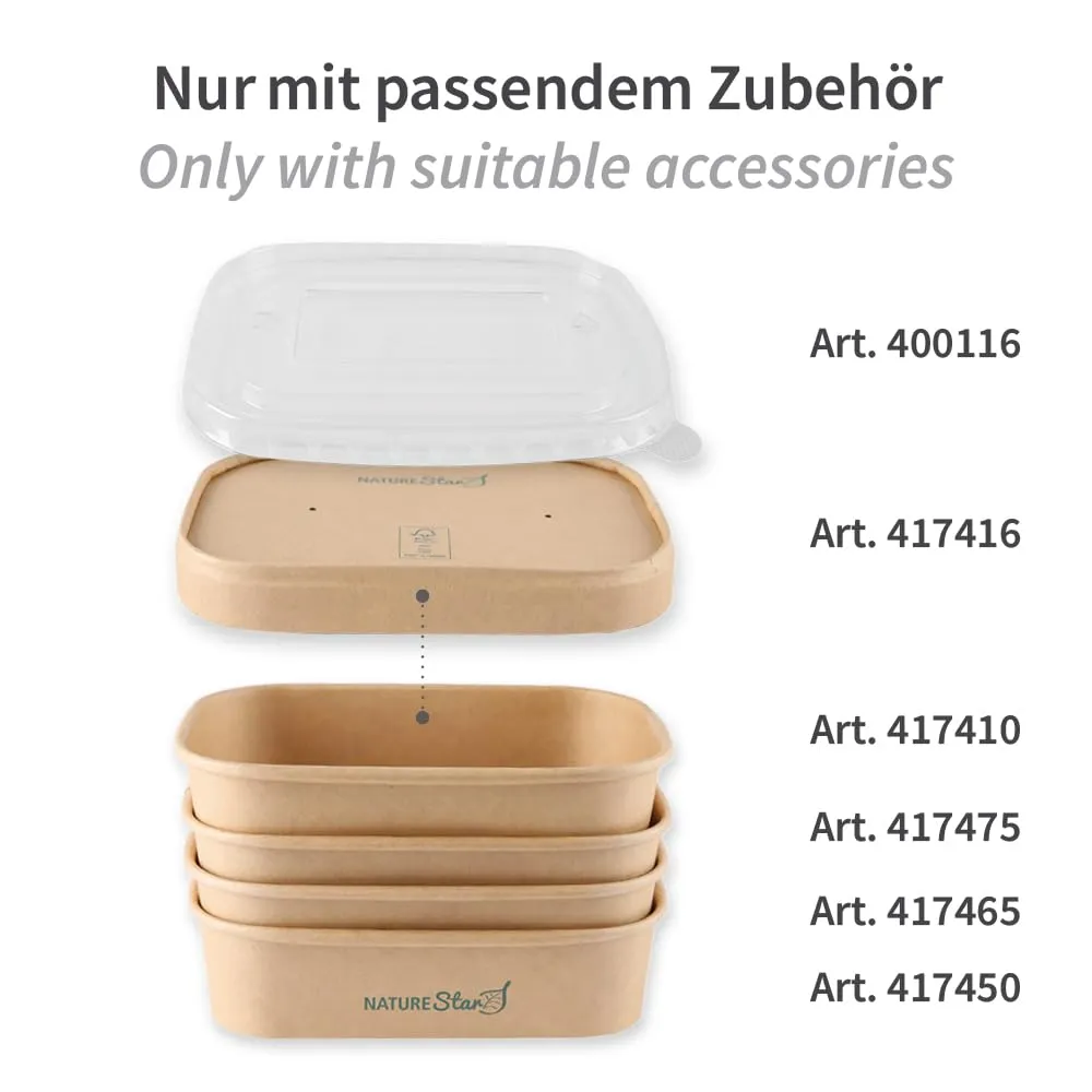 NatureStar Schale Takeaway 650 ml 17,2x12 cm 300 Stück PE-beschichtet