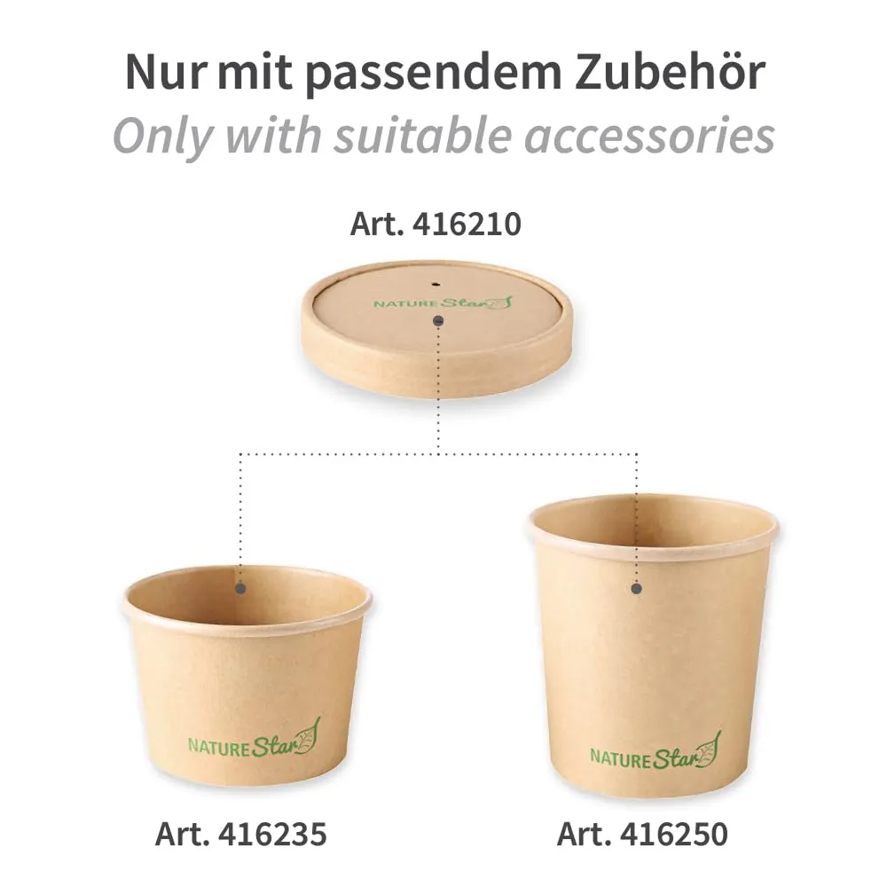NatureStar Minestrone Deckel Suppenbecher 500 Stück Ø 9,7 cm kompostierbar