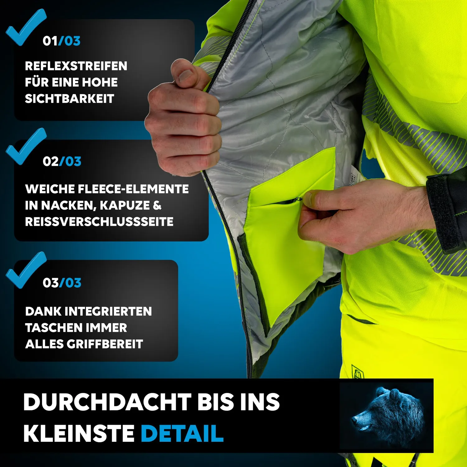 ProFit Winter Warnschutz Softshelljacke XL winddicht EN ISO20471