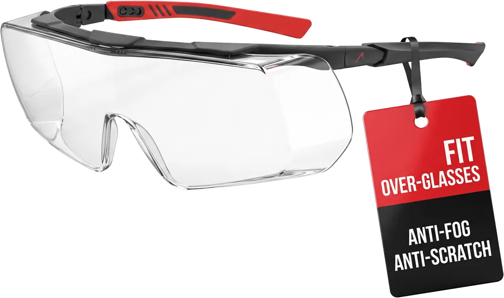 ACE Evo OTG Schutzbrille Brillenträger Schwarz-Rot