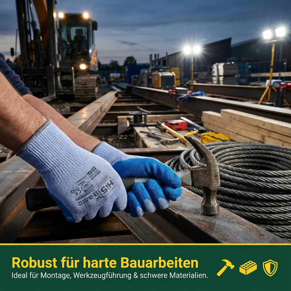 Hi5 X-Basic HI585 Arbeitshandschuhe M 3 Stück Latex-Grip