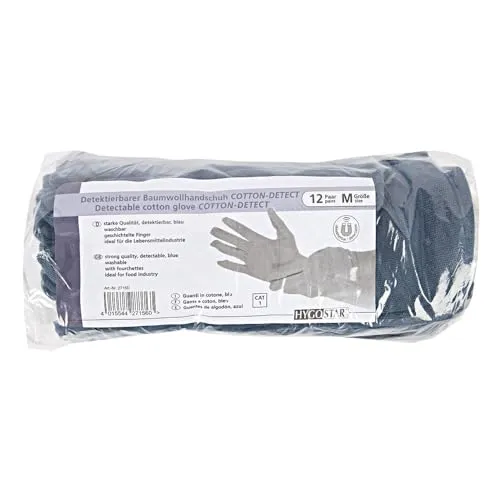Hygostar Cotton Detect Baumwollhandschuh blau 9/L 600 Stück