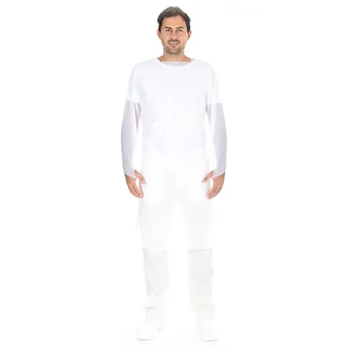 Hygostar Hygiene-Kittel XL weiß 100 Stück CPE Daumenloch