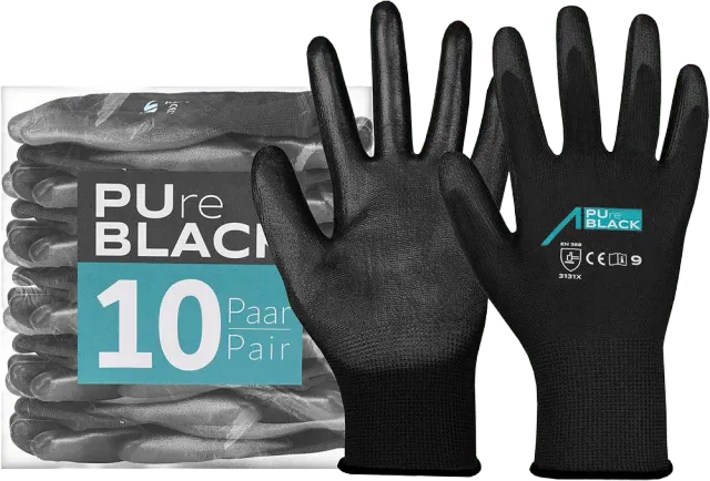 ACE PUre Black Arbeitshandschuhe 10 Paar 09-L EN 388