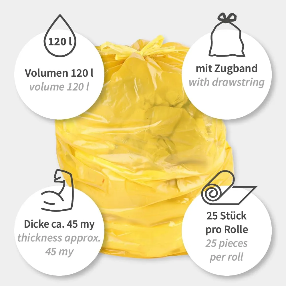 Franz Mensch Hygoclean Müllsäcke XXL 150er gelb Zugband