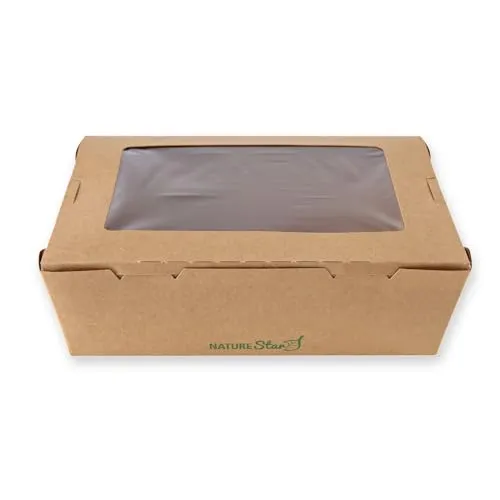 NatureStar Foodbox Menü mit Sichtfenster 21,5x16,2 cm 50 Stück PLA
