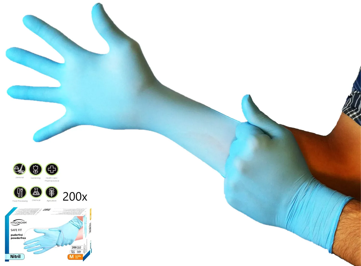 Franz Mensch 26150 Einmalhandschuhe Nitril Weiß M 200 Stück