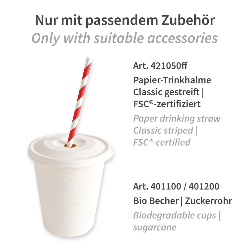 NatureStar Flachdeckel Zuckerrohr weiß 1000 Stück Getränkedeckel