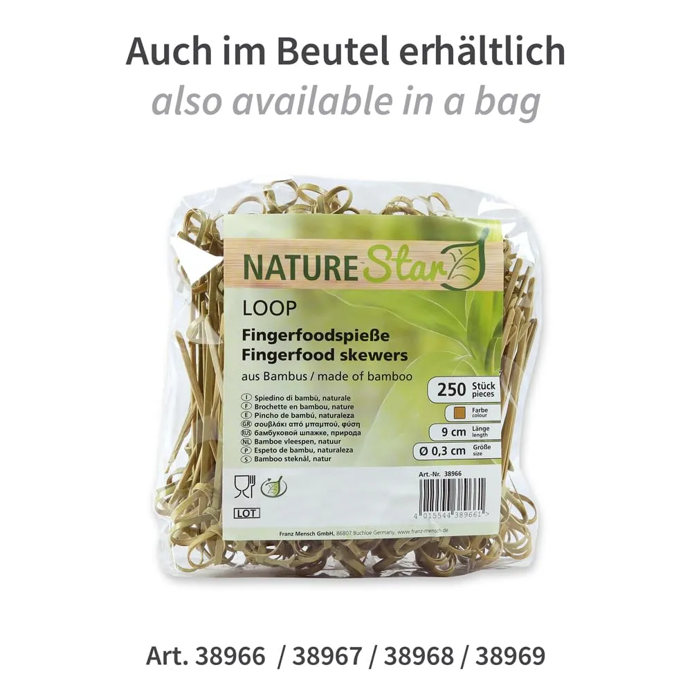 NatureStar Loop Fingerfood-Spieße 9 cm 6000 Stück Bambus