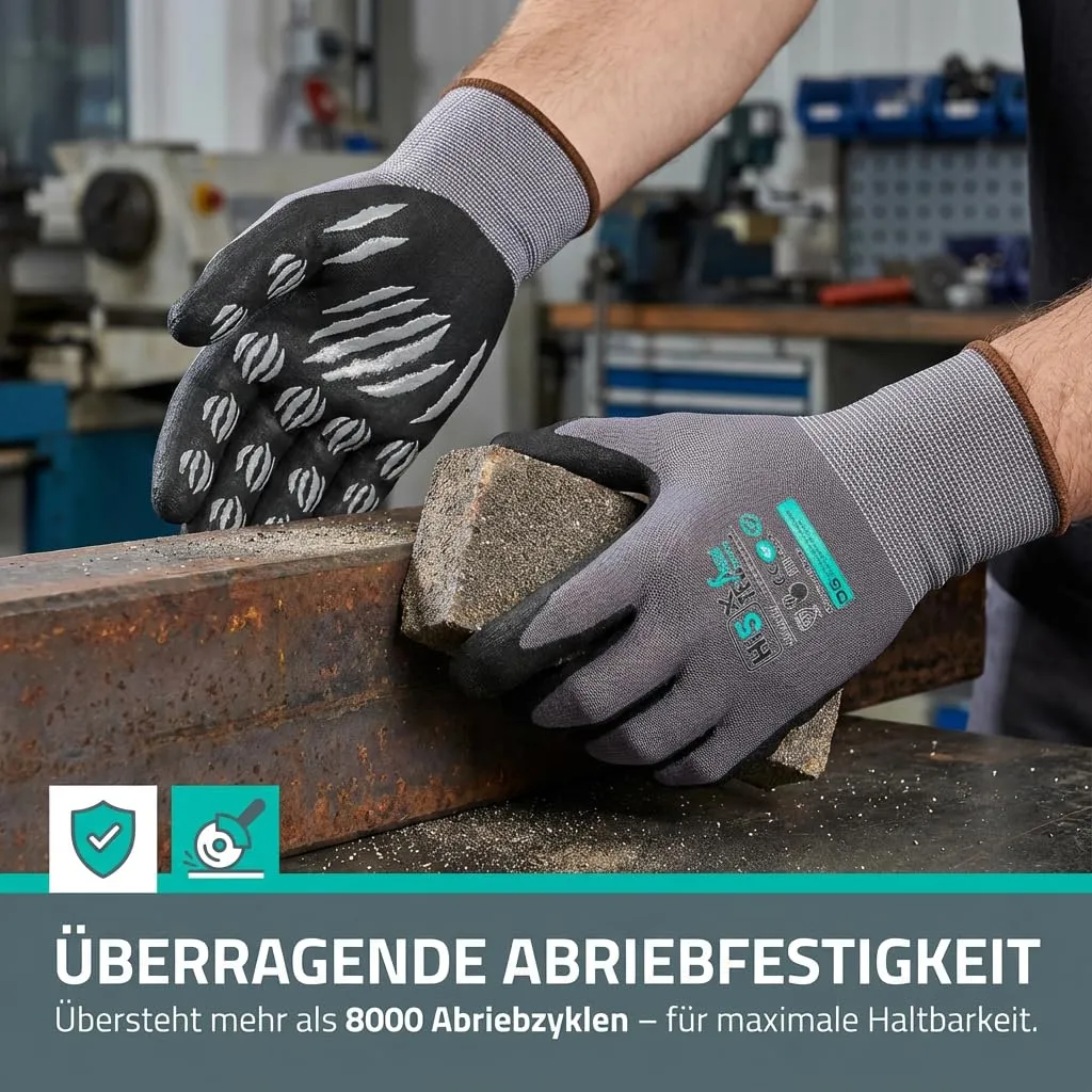 Hi5 X-FlexiTec 4131X Arbeitshandschuhe M grau 12 Paar Grip