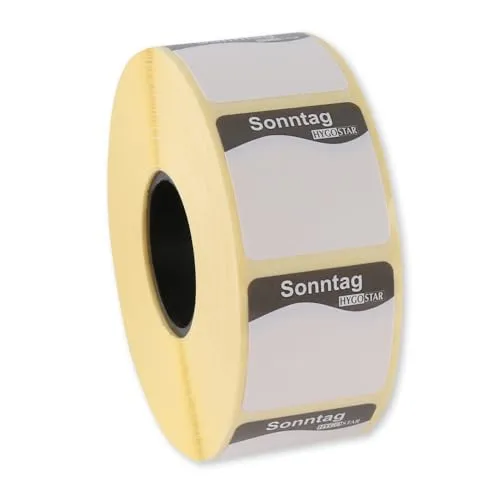 Hygostar Tagesetiketten Sonntag 25x25mm 12 Rollen abziehbar