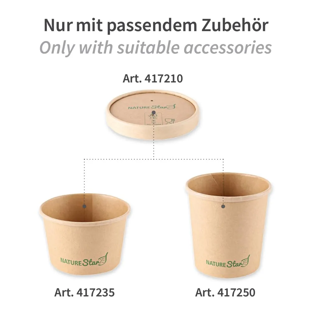 NatureStar Minestrone Deckel 9,7cm 500 St braun Kraftpapier
