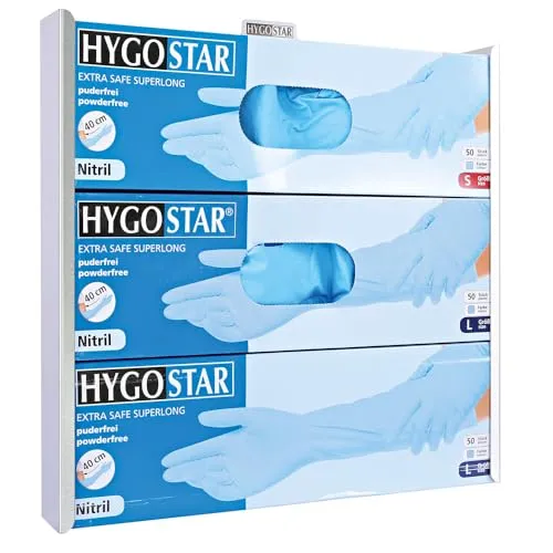 Hygostar Extra Safe Handschuhspender 3-fach 40 cm Edelstahl