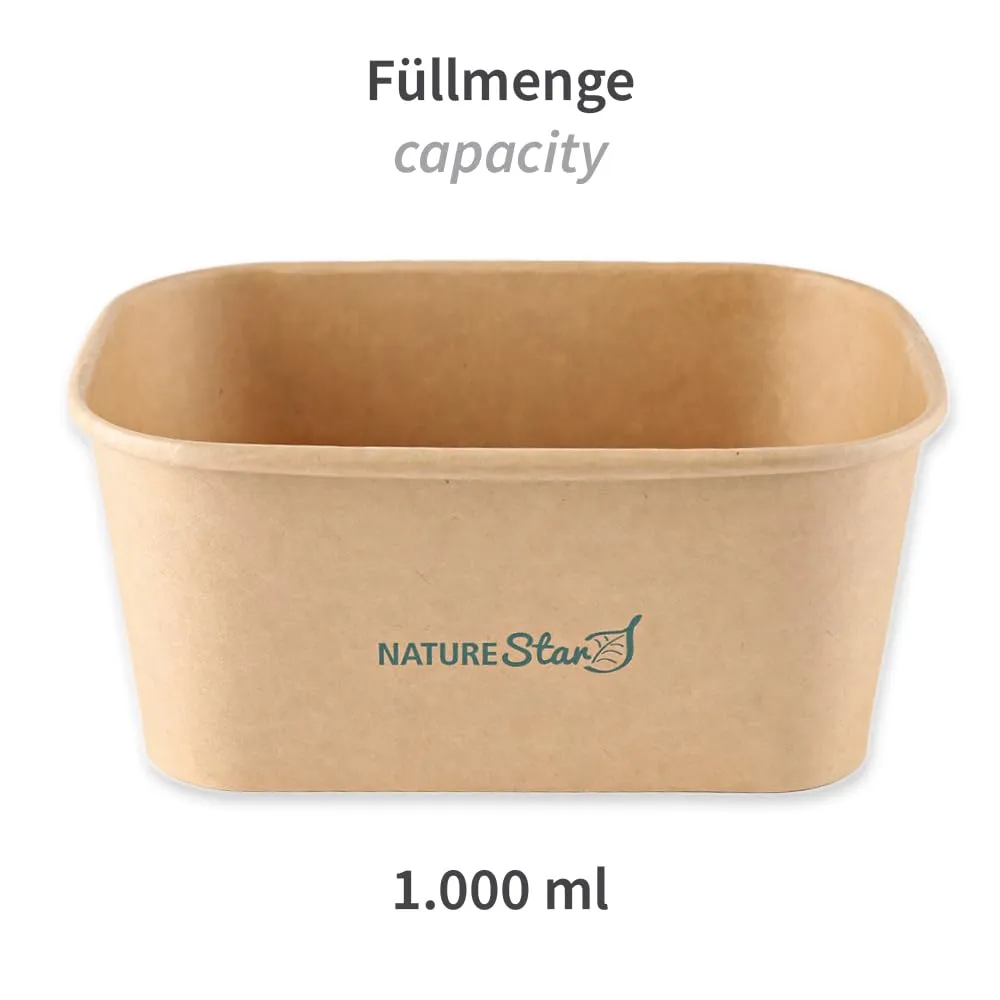 NatureStar Takeaway Schalen 300 Stück 1000ml braun