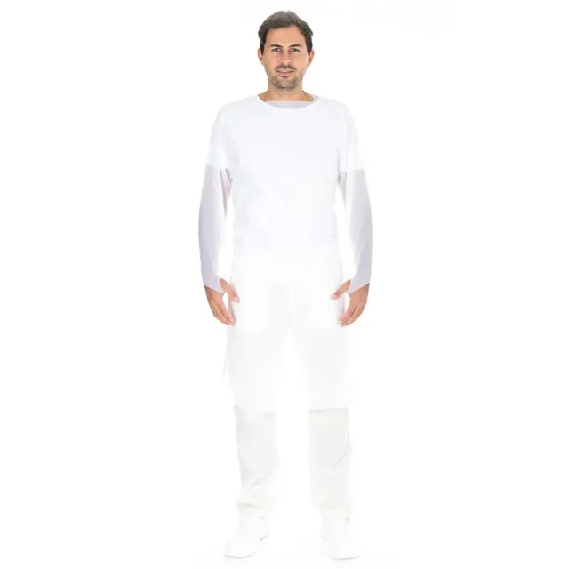 Hygostar Hygiene-Kittel XL weiß 100 Stück CPE Daumenloch