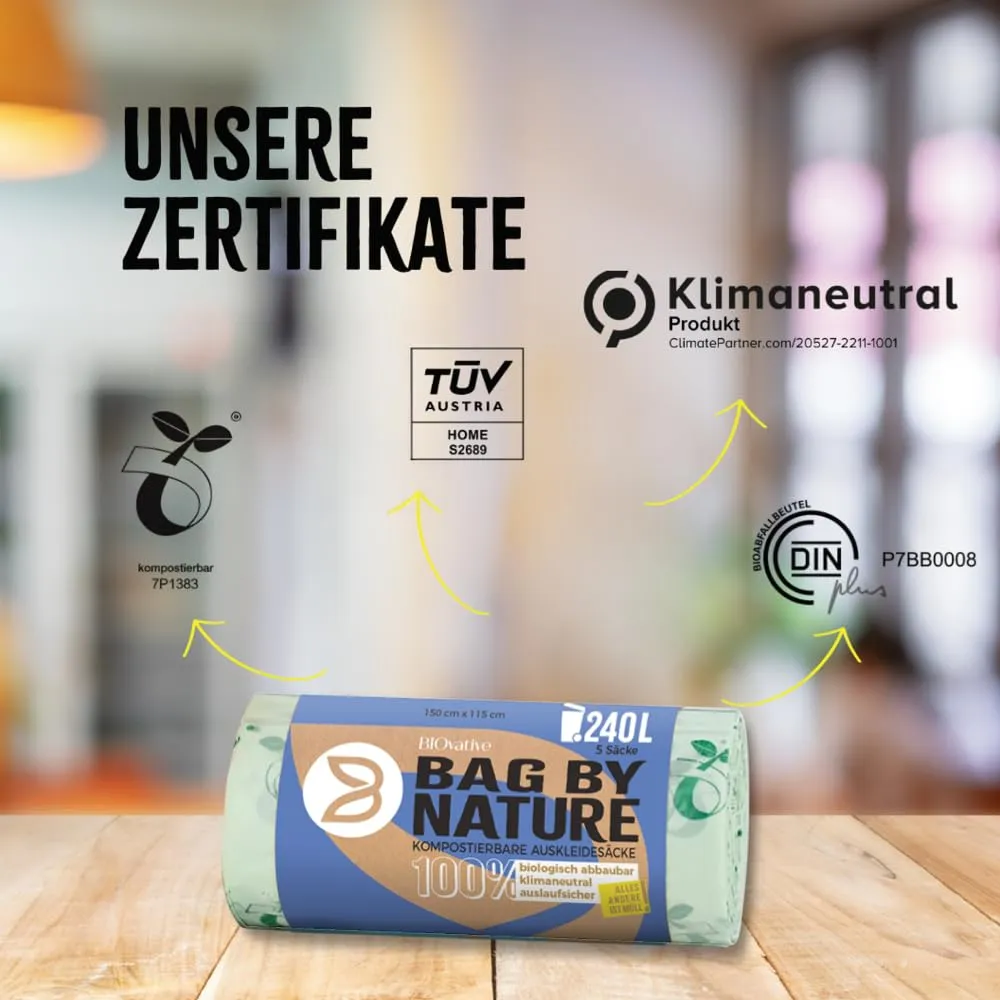 Hygoclean Auskleidesäcke 240 l Maisstärke 150 Stück hellgrün