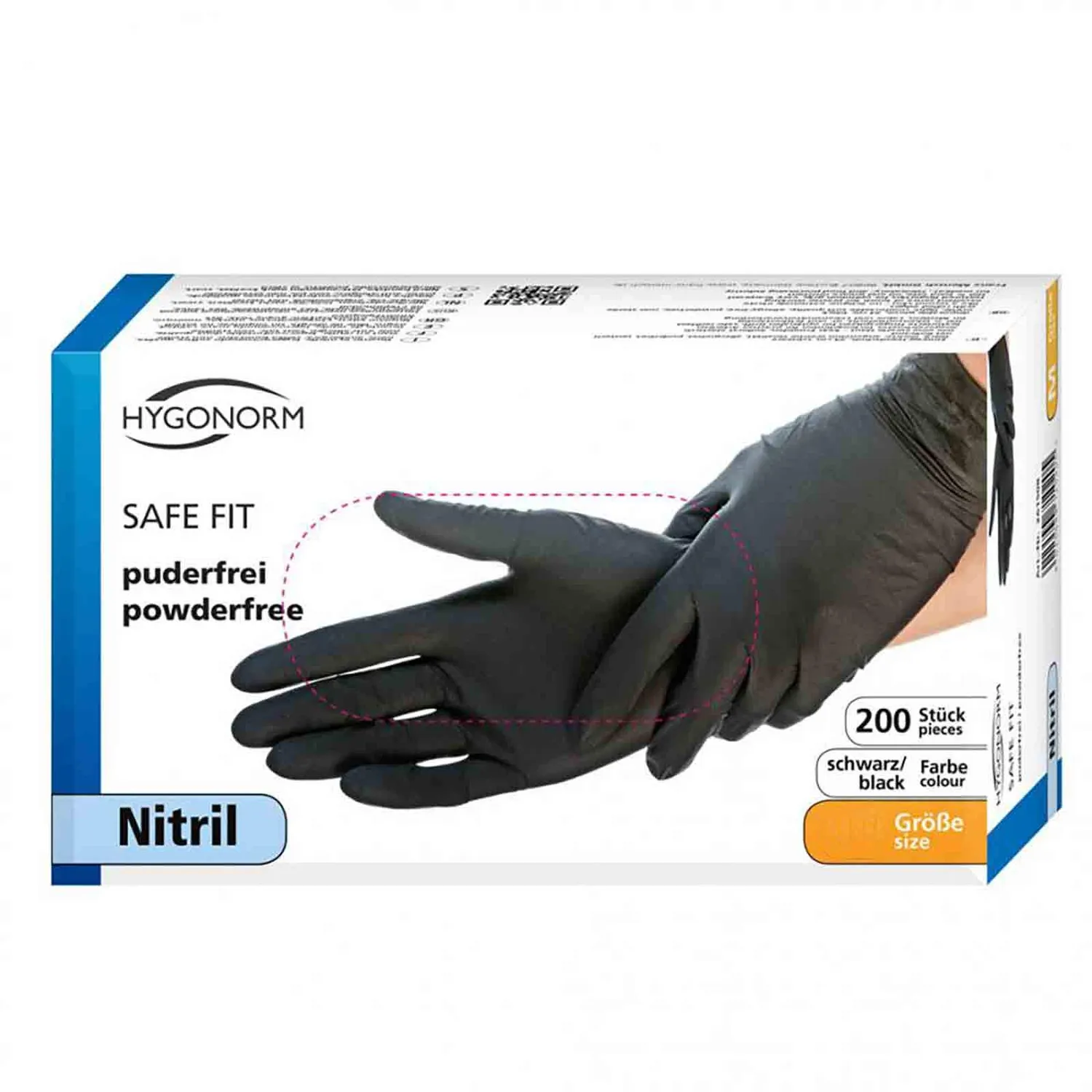 Franz Mensch Hygoclean Safe Fit Handschuhe 200er M schwarz