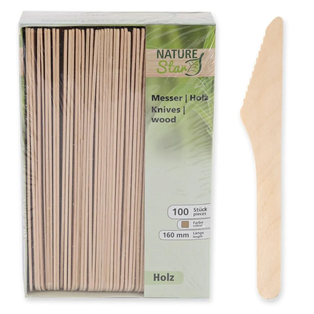 NATUREStar Messer Holz 16 cm Box 2400 Stück Spenderbox