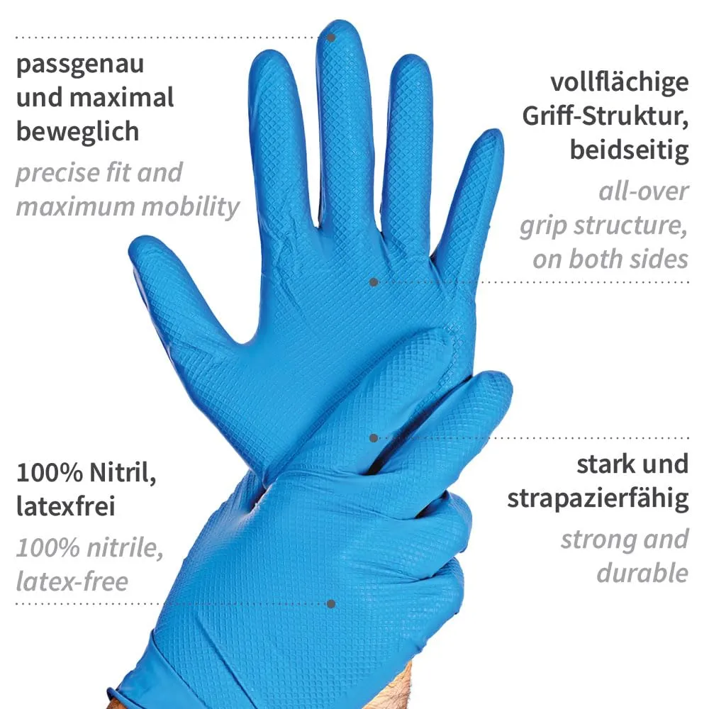 Hygostar Power Grip Light Nitrilhandschuhe 8/M 100 Stück blau