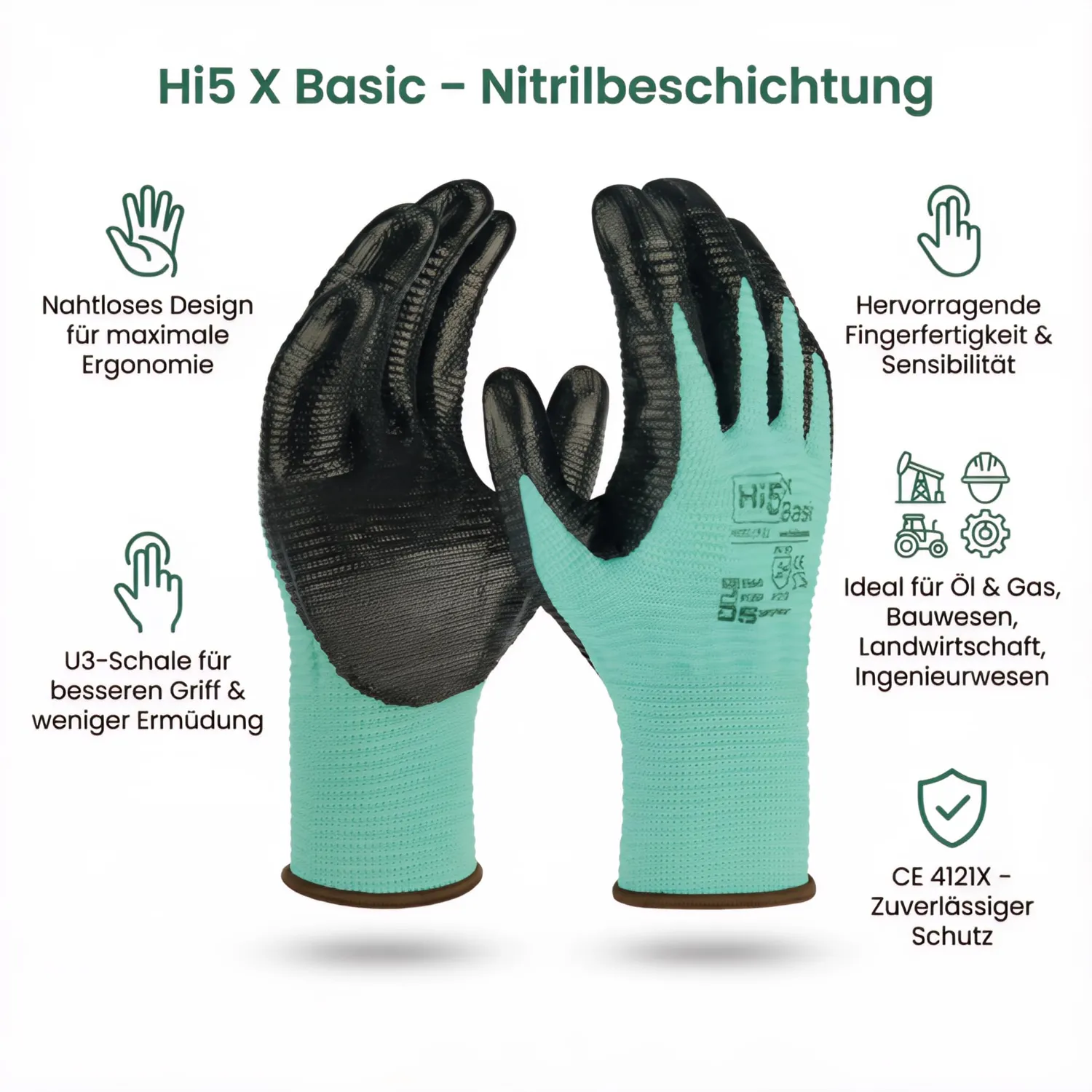 Hi5 X-Basic HI583 Arbeitshandschuhe XXL 12 Stück Nitril