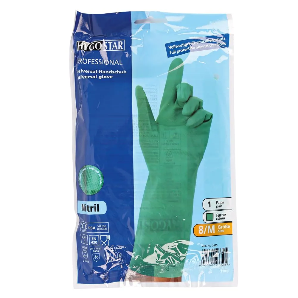 Hygostar Professional Nitril Chemikalienschutzhandschuhe grün 8/M 24 Stück