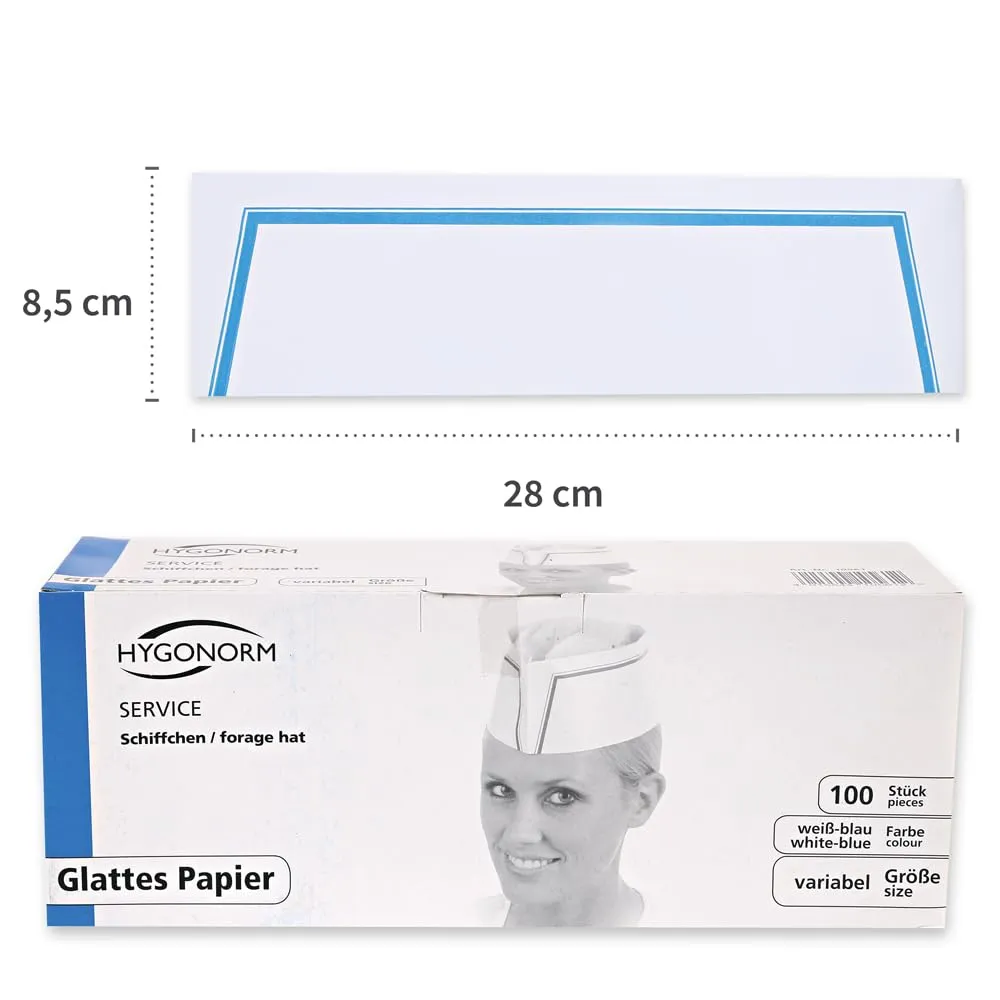 Hygostar Schiffchenmütze Service Papier weiß-blau 1000 Stück