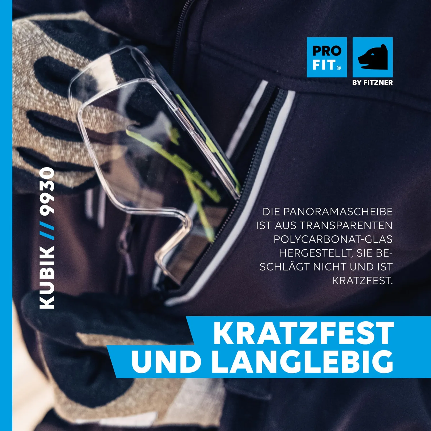 ProFit Kubik Schutzbrille Schwarz-Grün Überbrille klar