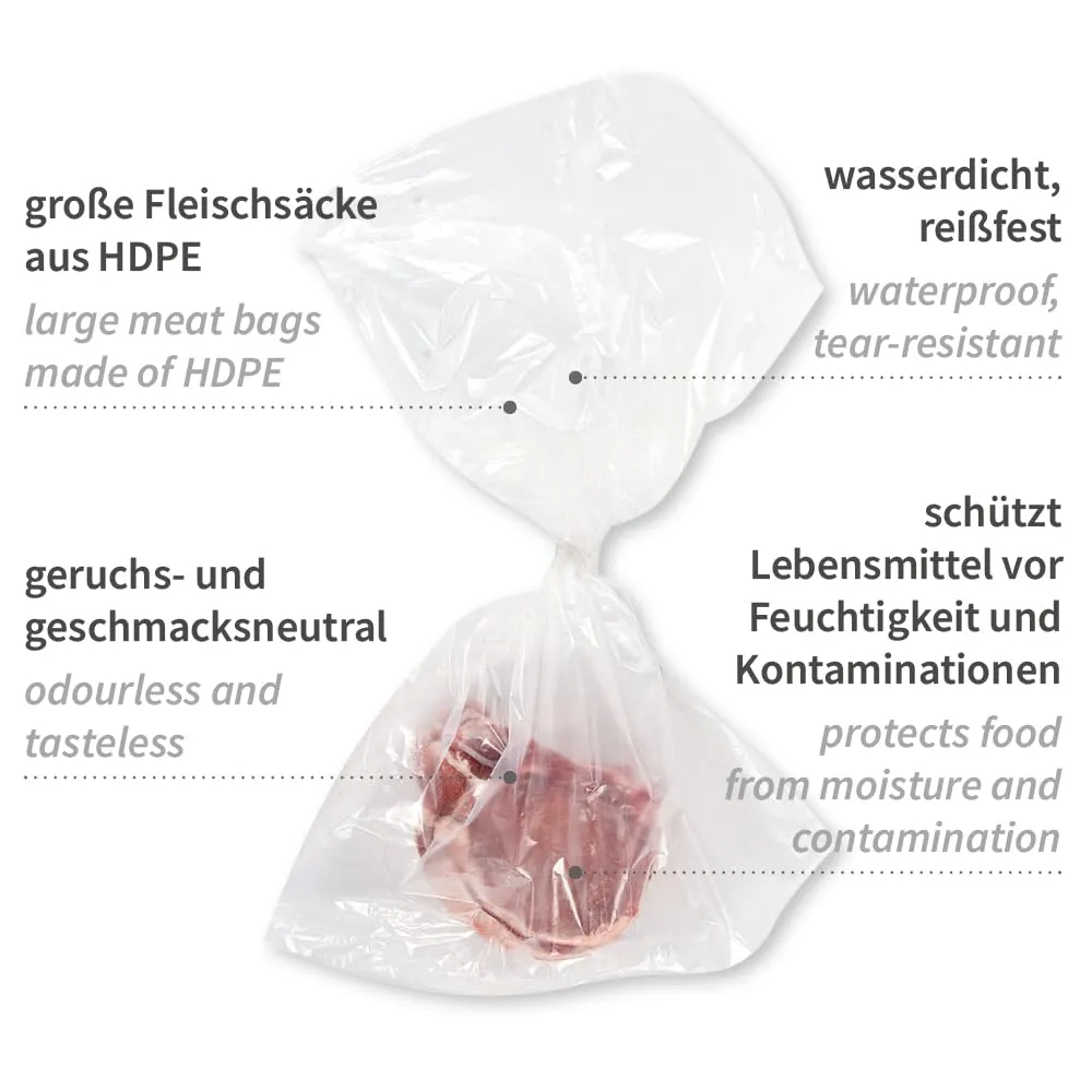 Hygostar Fleischsäcke 25 l transparent 500 Stück 21my