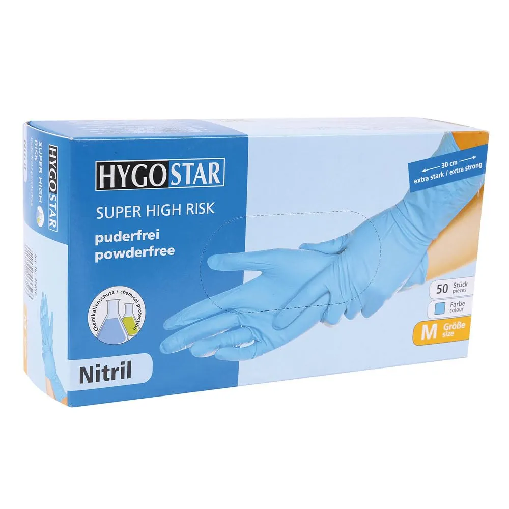 Hygostar Super High Risk Chemiehandschuhe 8/M 500 Stück 30cm