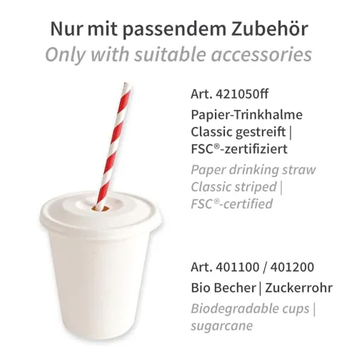 NatureStar Flachdeckel Zuckerrohr weiß 1000 Stück Getränkedeckel